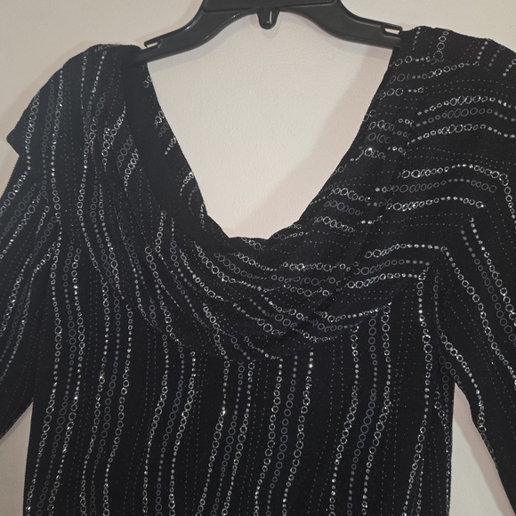 Patra Black and Silver Striped Blouse - Picture 2 of 6